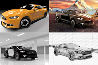model 3d ev or hybrid car design 3d automotive vehicle body kit for 3d printing