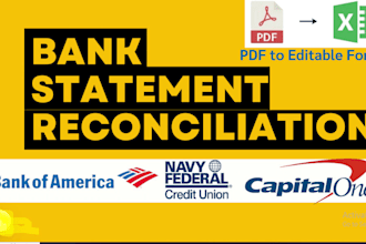 reconcile bank statement PDF to editable format
