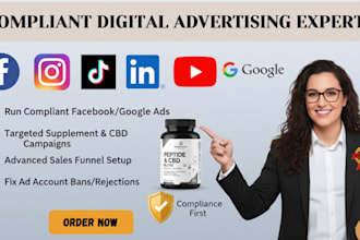 run compliant ads for peptides, supplements and cbd