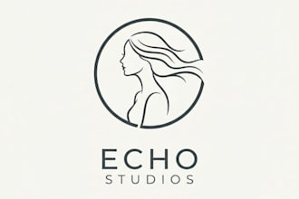 design an elegant and powerful woman silhouette logo for your brand