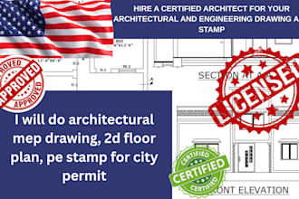 review, draw, stamp architectural, engineering, mep, floor plan for city permit
