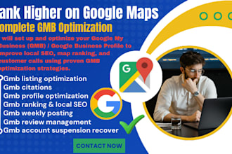 optimize your google my business listing for top local ranking, gmb  local seo,