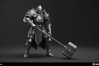 sculpt 3d character model, warhammer for 3d printing 3d dnd model