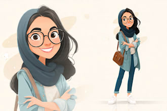 do a digital cartoon illustration