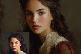 draw digital oil painting portrait