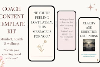 design instagram templates for mindset and wellness coaches