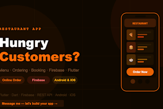 build a flutter restaurant app with menu ordering and firebase