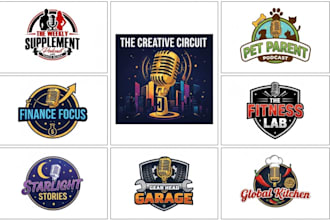 design professional podcast cover art logo for you