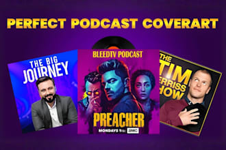 design unique podcast cover art, artwork, podcast logo in 24 hours
