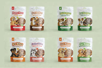 design pet food pouch packaging and label for your brand