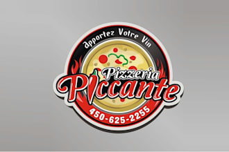 design unique restaurant food logo for pizzeria piccante