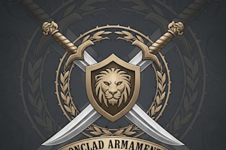 design a bold and striking crossed swords logo for your brand