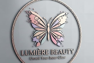 design a glamorous and stylish makeup logo for your brand