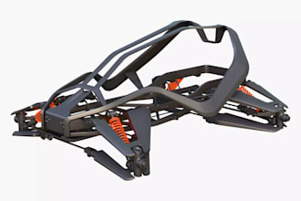 design custom mechanical part, automotive chassis, metal framework, cad assemble