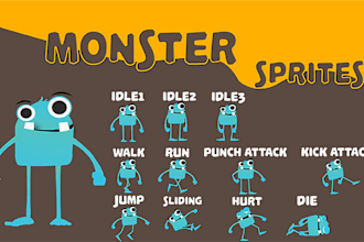 design game character and sprite animations