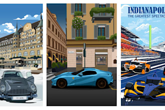 make an awesome vector poster of your car, boat, or yacht
