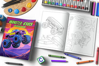 design bold and easy coloring books with cover for KDP