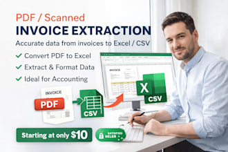 extract invoice data from PDF to excel with hundered percent accuracy