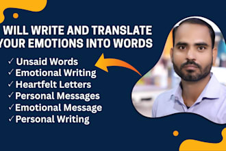 write emotional letters and unsaid words that touch hearts