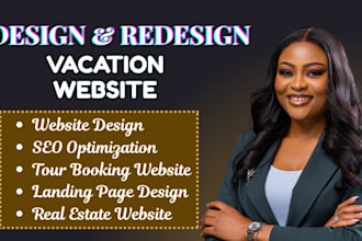 design vacation travel tour wordpress website, vacation rental website