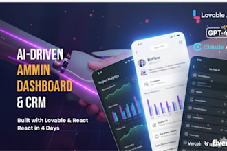 build a professional ai admin dashboard or CRM using lovable and react