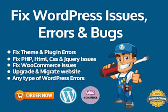 fix wordpress issues ,fix wordpress errors wordpress help