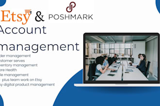 provide expert etsy and poshmark VA services with my professional team