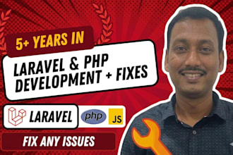 fix PHP errors, js errors, laravel bugs and create new website and features