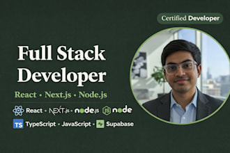 create website using react js, node js, next js, javascript, typescript