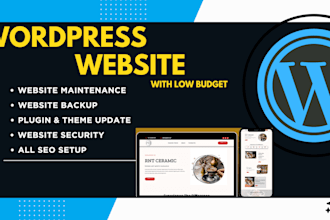 design, backup and maintain wordpress website in low budget