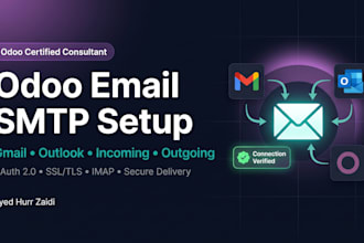 setup odoo email gmail outlook SMTP incoming outgoing