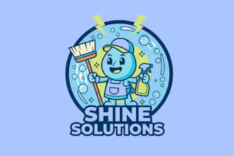 design cleaning mascot logo design with company