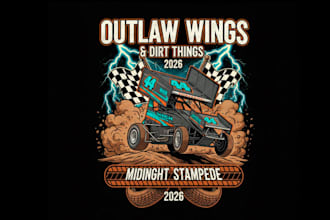 do racing illustration for t shirt design
