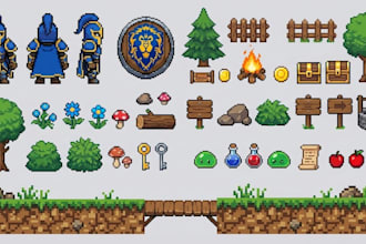 produce a large batch of 2d game sprites and assets
