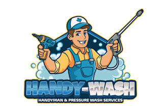 design clean house, janitorial and commercial cleaning logo