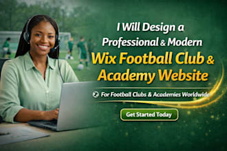 design a professional wix football club , academy website