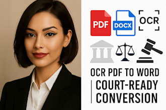deliver legal PDF to word, court ready ocr, PDF to word, bate stamp, legal docs
