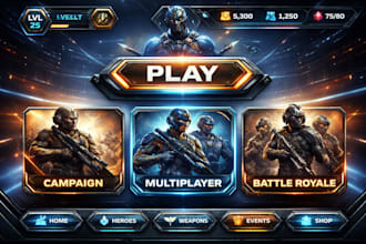 design professional game UI menu
