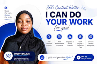 write SEO content writing, blog writing and article writing