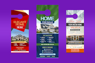 design professional door hanger for real estate marketing