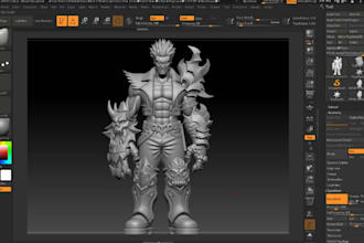 sculpt sci fi 3d characters in zbrush,3d collectible figurines for 3d print,stl