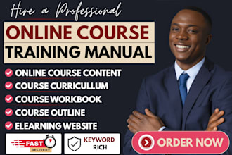 create training manual, online course, training course, user manual, workbook