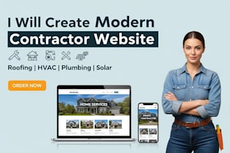 create a modern  website for roofing, hvac, plumbing and solar contractors