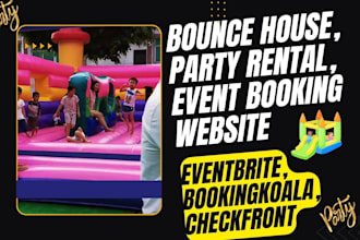 build bounce house website party rental event booking website eventbrite