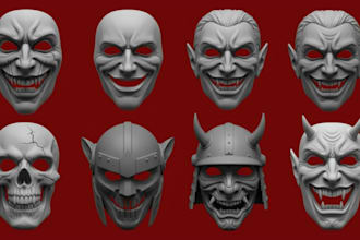 create custom 3d mask, 3d helmet, 3d anime mask for cosplay and 3d printing