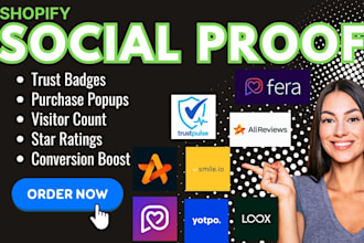 setup shopify social proof loox yotpo judgeme fera ai ali reviews trustpulse joy