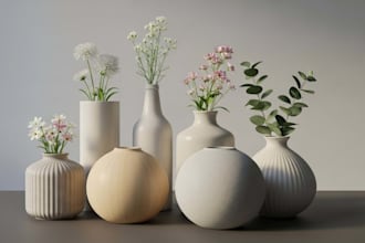 design 3d flower pot model, flower vase, 3d printable vase stl for home decor