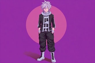 design characters in anime, manga style