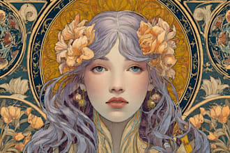 raw anything in art nouveau style