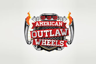 design corporate american outlaw wheels logo